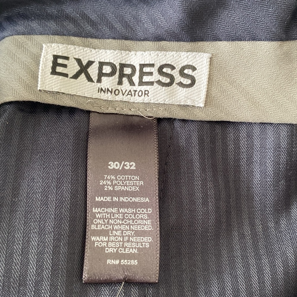 Express Blue Dress Pants Classic Straight-Leg - Picture 4 of 4